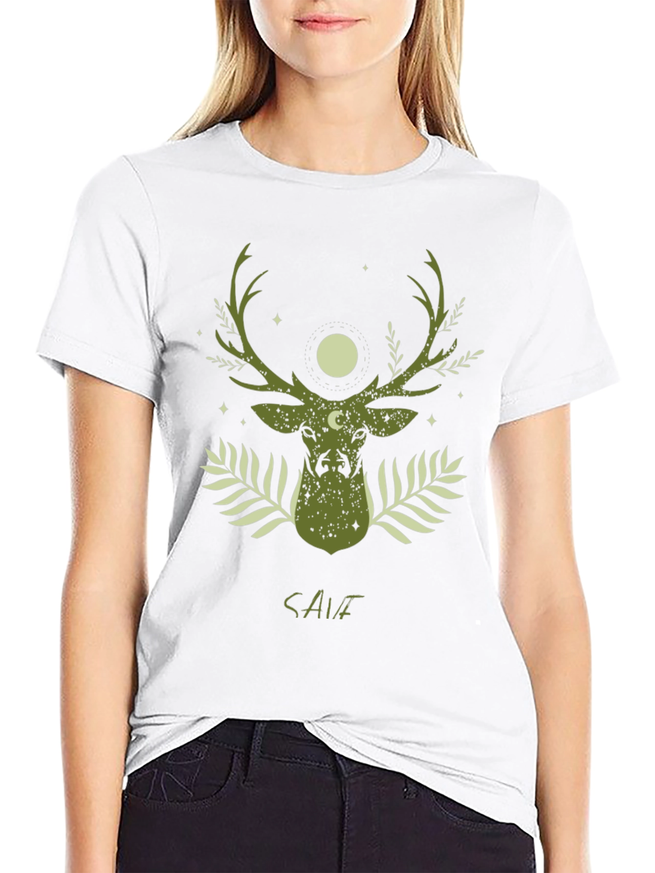 Nature Deer Graphic Tee - Save the Planet T-Shirt