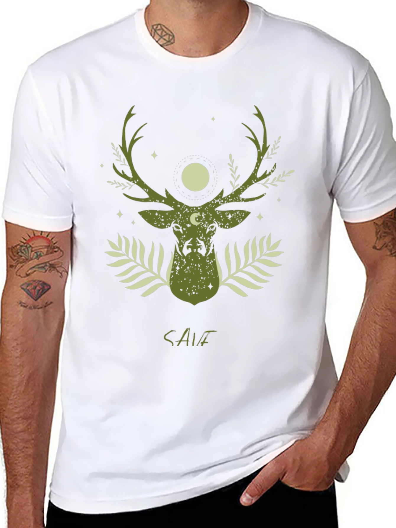 Nature Deer Graphic Tee - Save the Planet T-Shirt