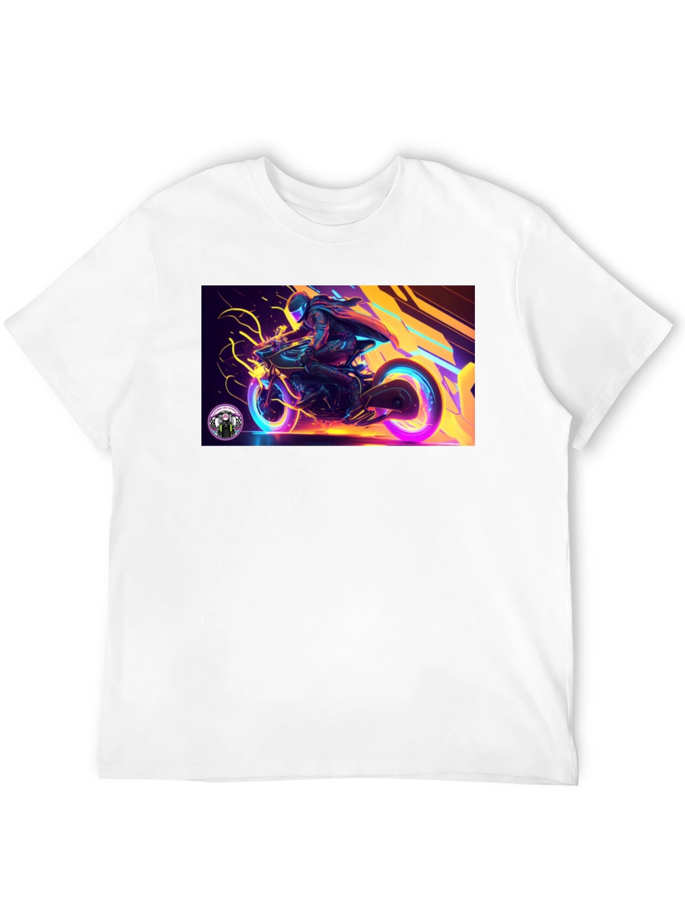 Neon Rider Graphic T-Shirt - Black