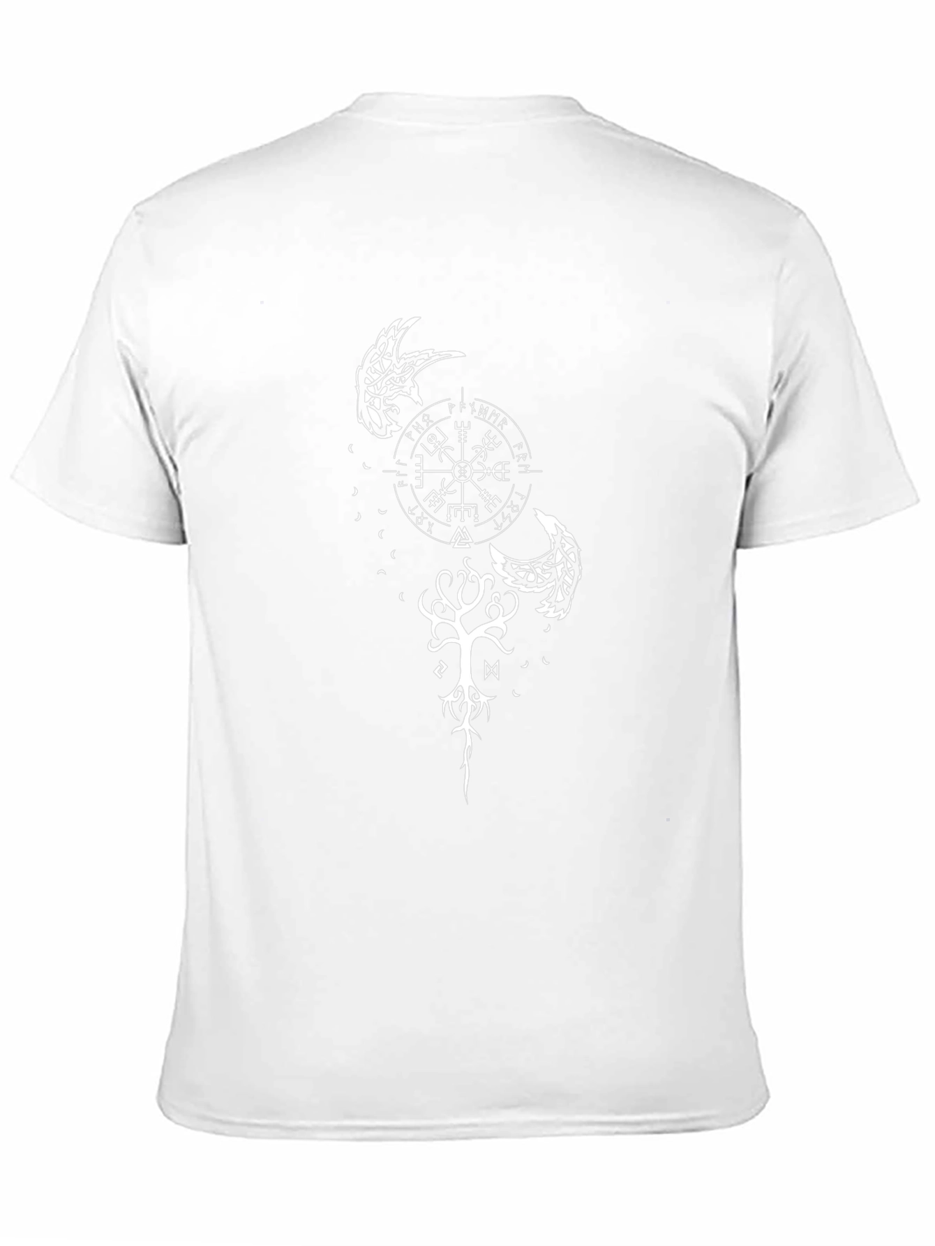 Viking Compass Black T-Shirt Norse Ravens Tree