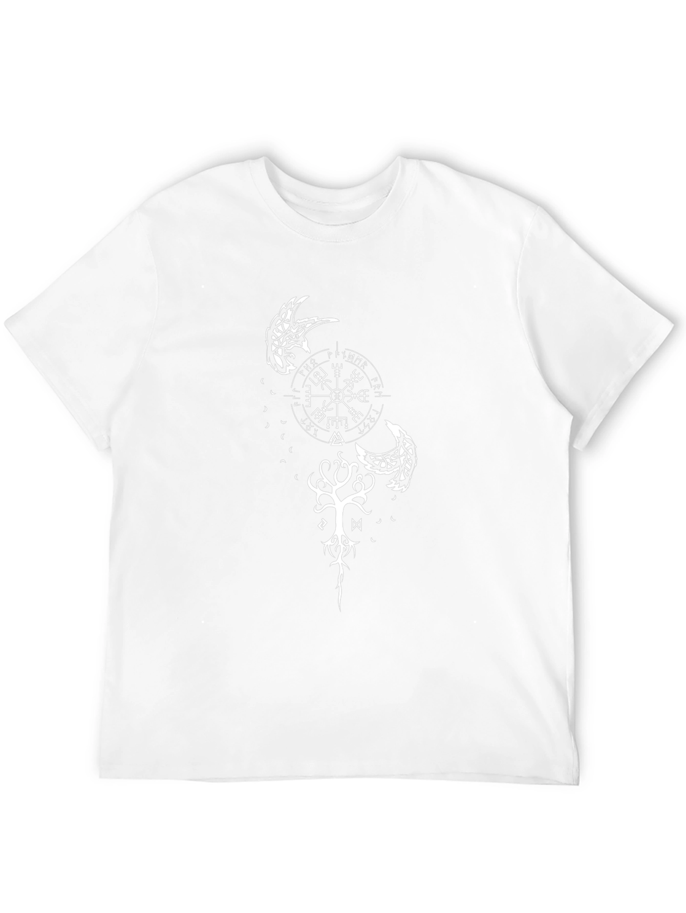 Viking Compass Black T-Shirt Norse Ravens Tree