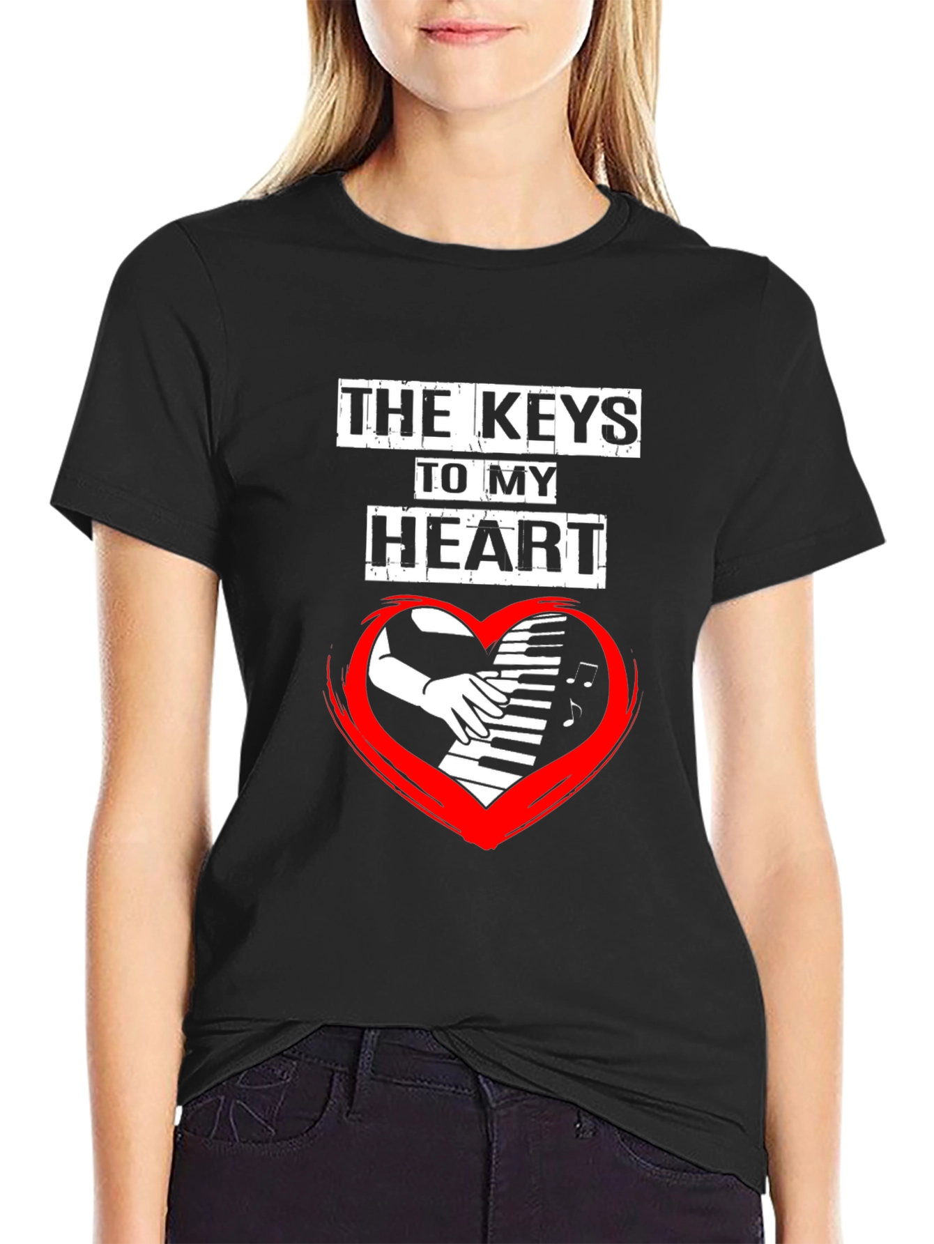 Keys to My Heart Piano Player Graphic T-Shirt