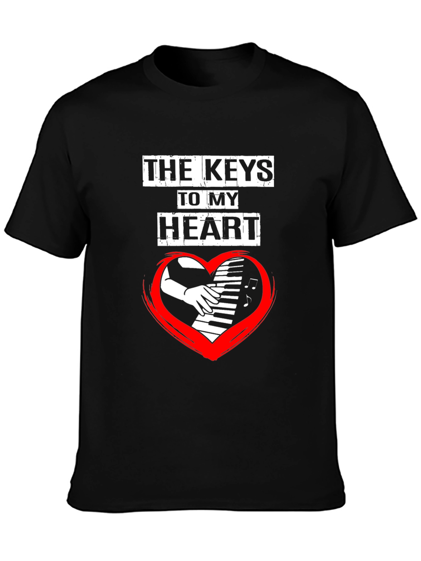 Keys to My Heart Piano Player Graphic T-Shirt