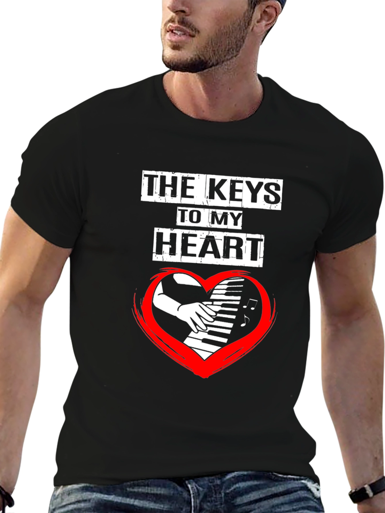 Keys to My Heart Piano Player Graphic T-Shirt