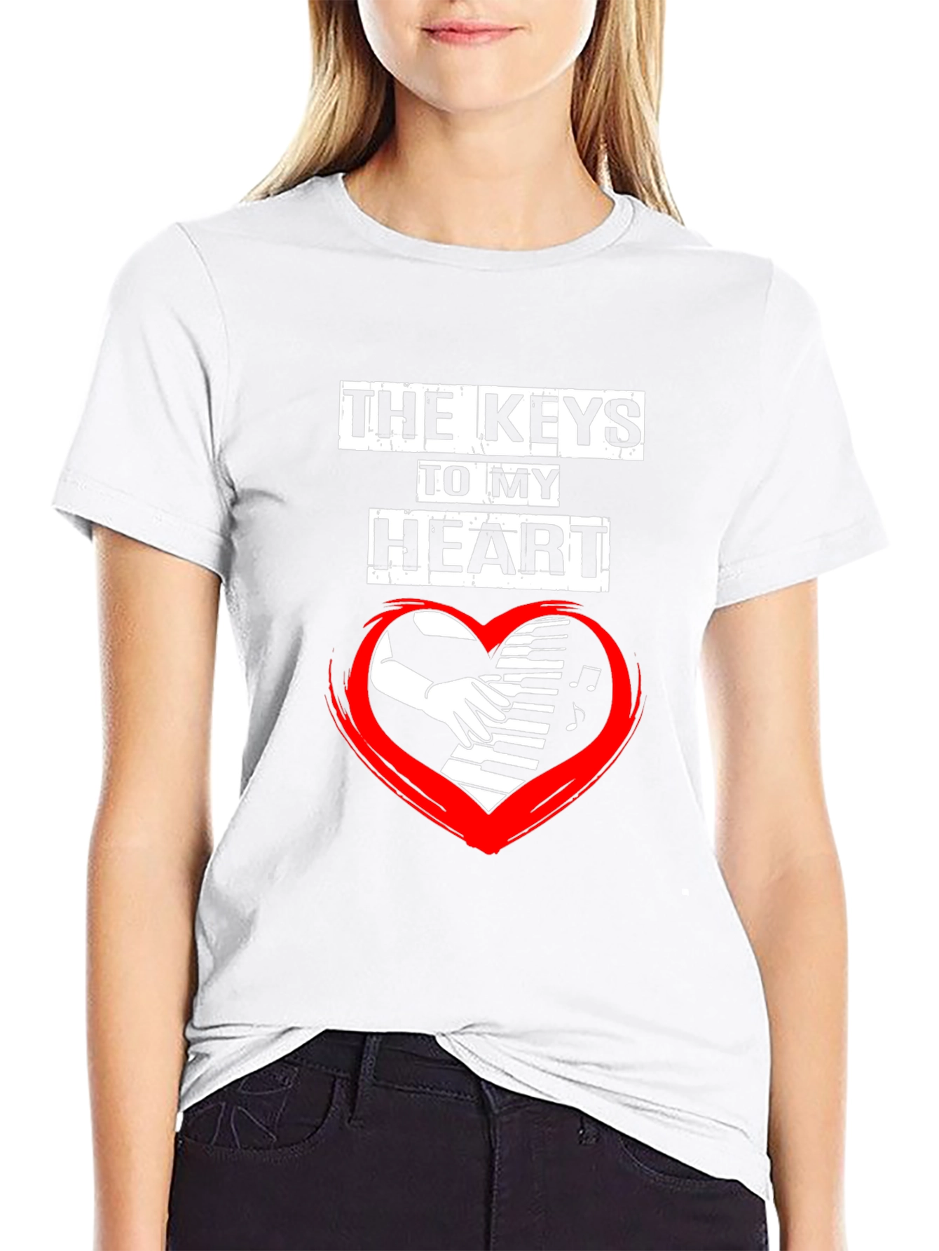 Keys to My Heart Piano Player Graphic T-Shirt