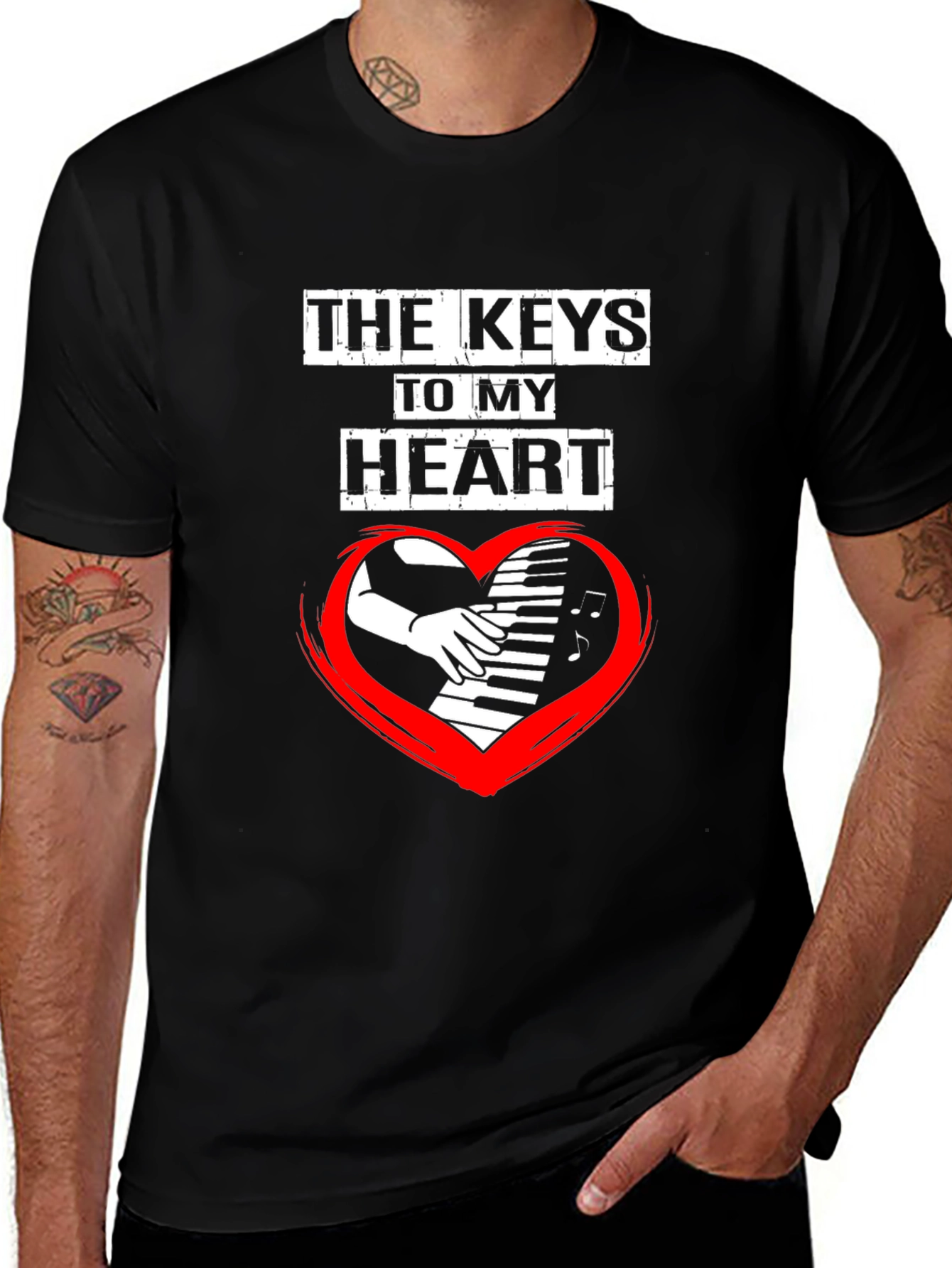 Keys to My Heart Piano Player Graphic T-Shirt
