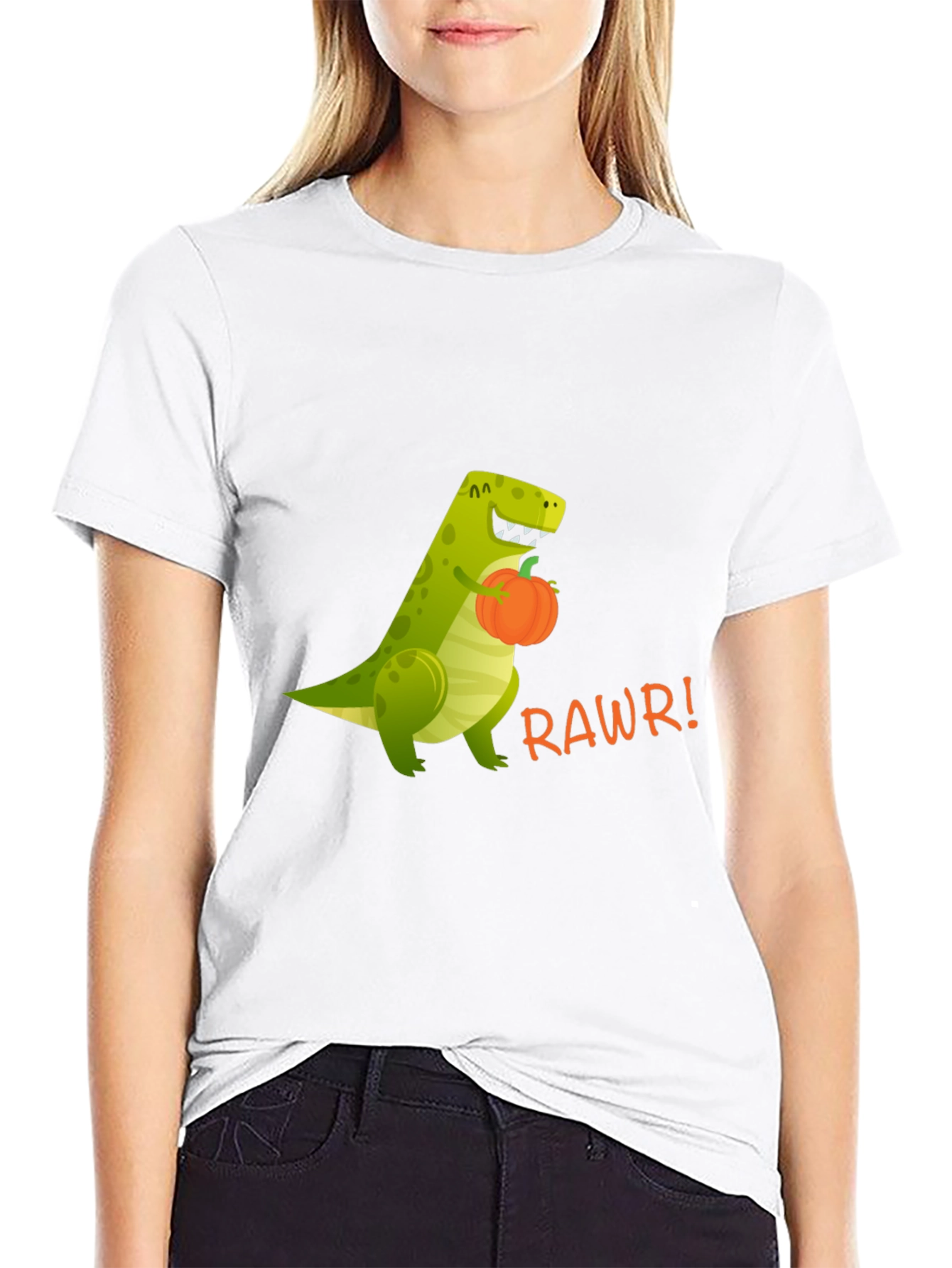 Dino RAWRS for Pumpkins - Funny Graphic T-Shirt