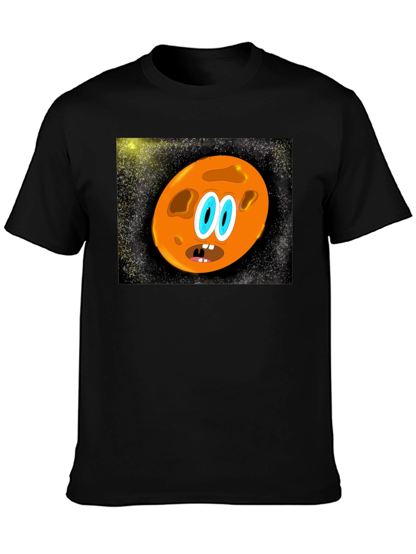 Cartoon Planet Graphic T-Shirt - Black