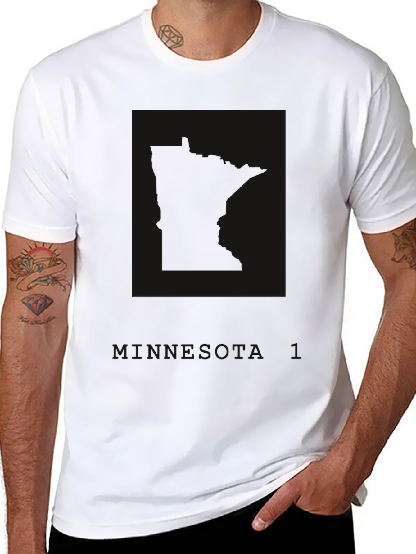 Mens Black Minnesota T-Shirt
