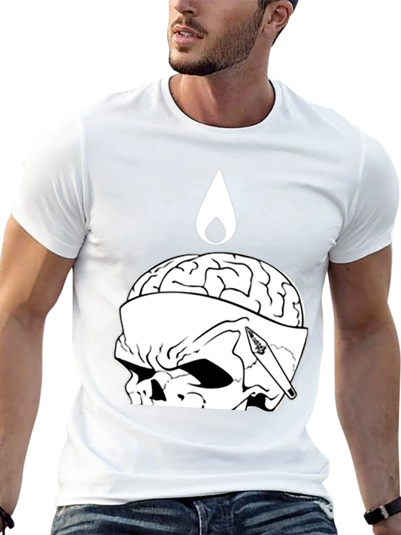 Brain Dead Skull Tee - Graphic Print T-Shirt