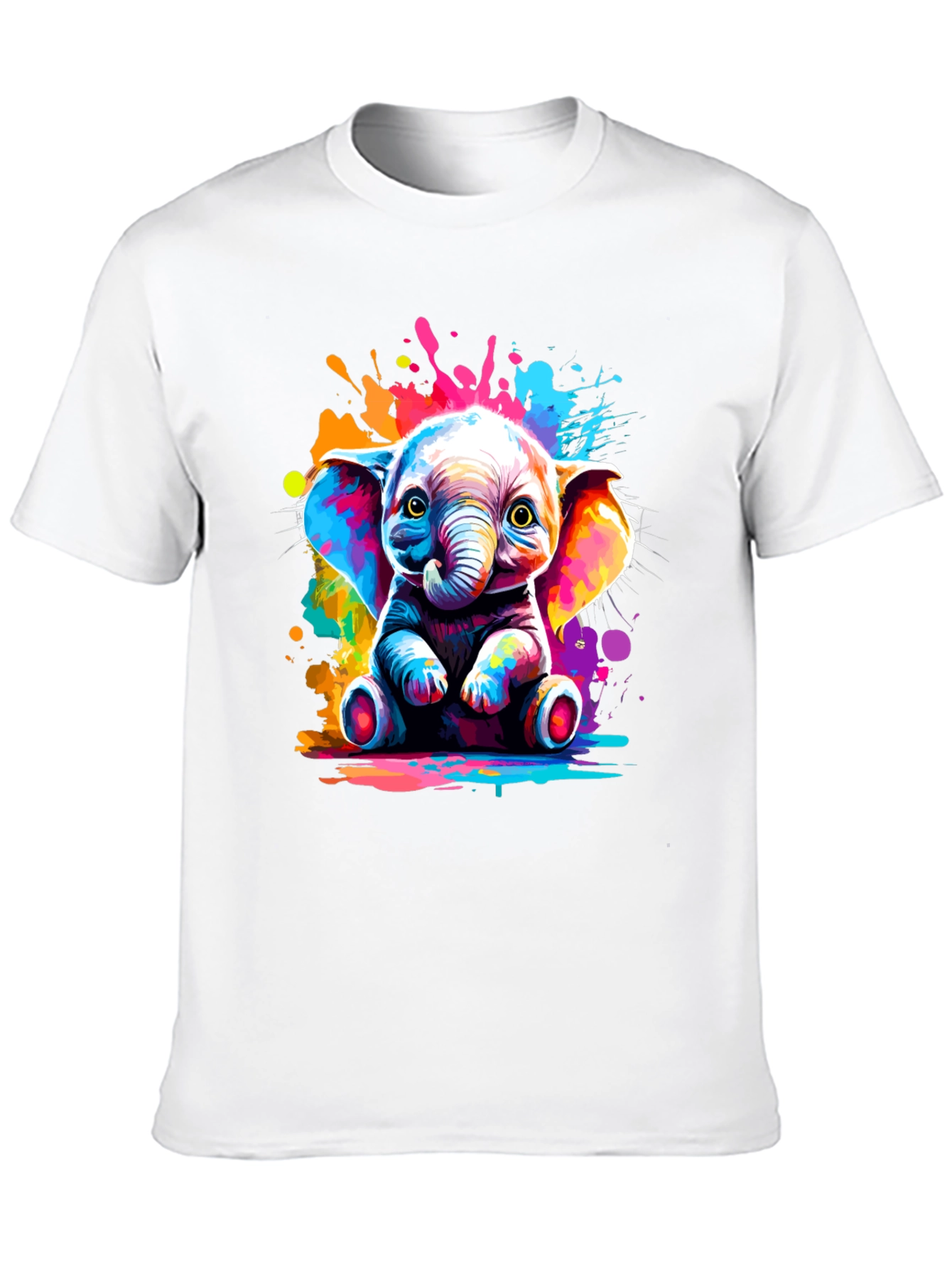 Vibrant Elephant Graphic Tee - Unisex Black T-Shirt
