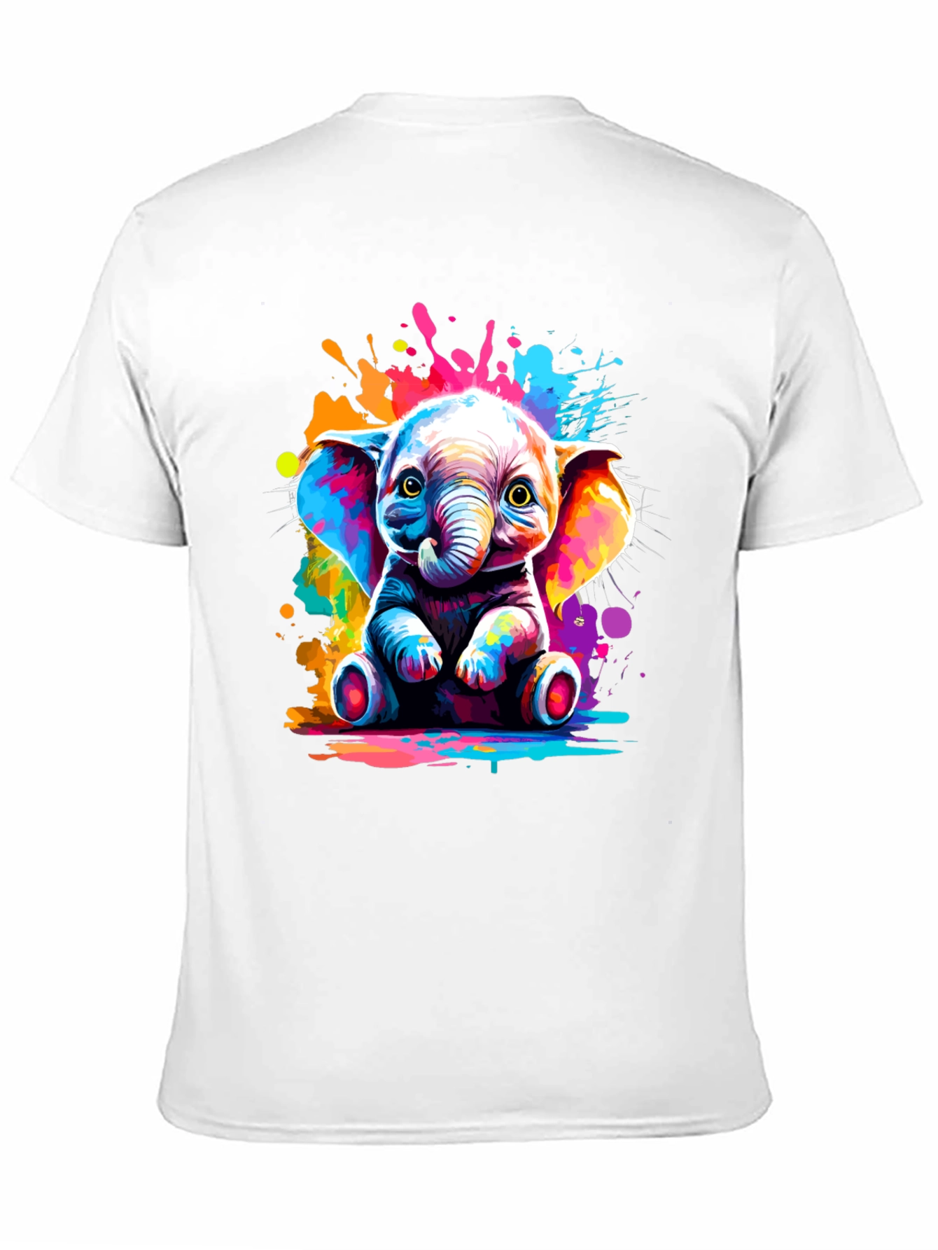 Vibrant Elephant Graphic Tee - Unisex Black T-Shirt