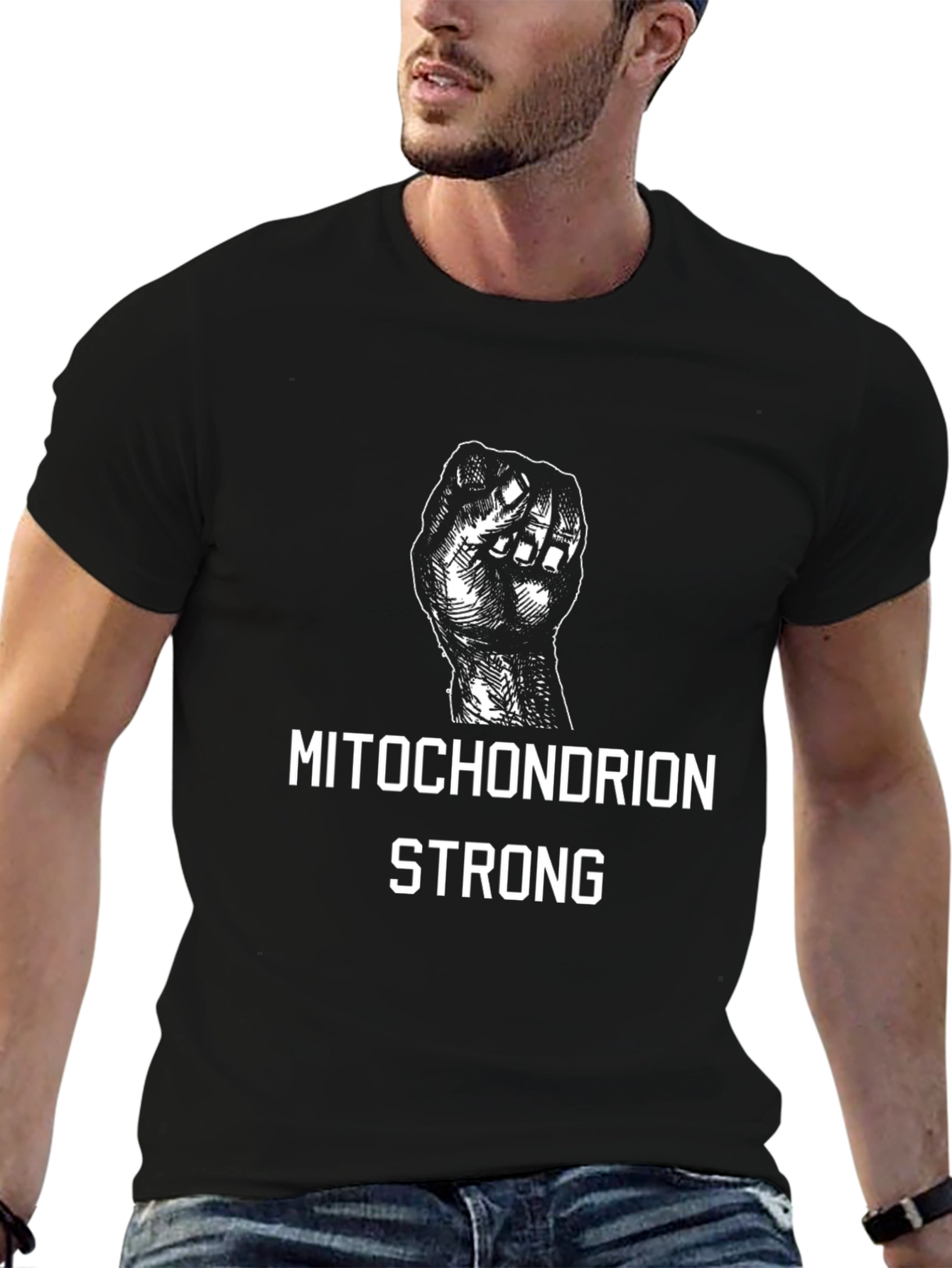 Mitochondrion Strong Black Graphic T-Shirt