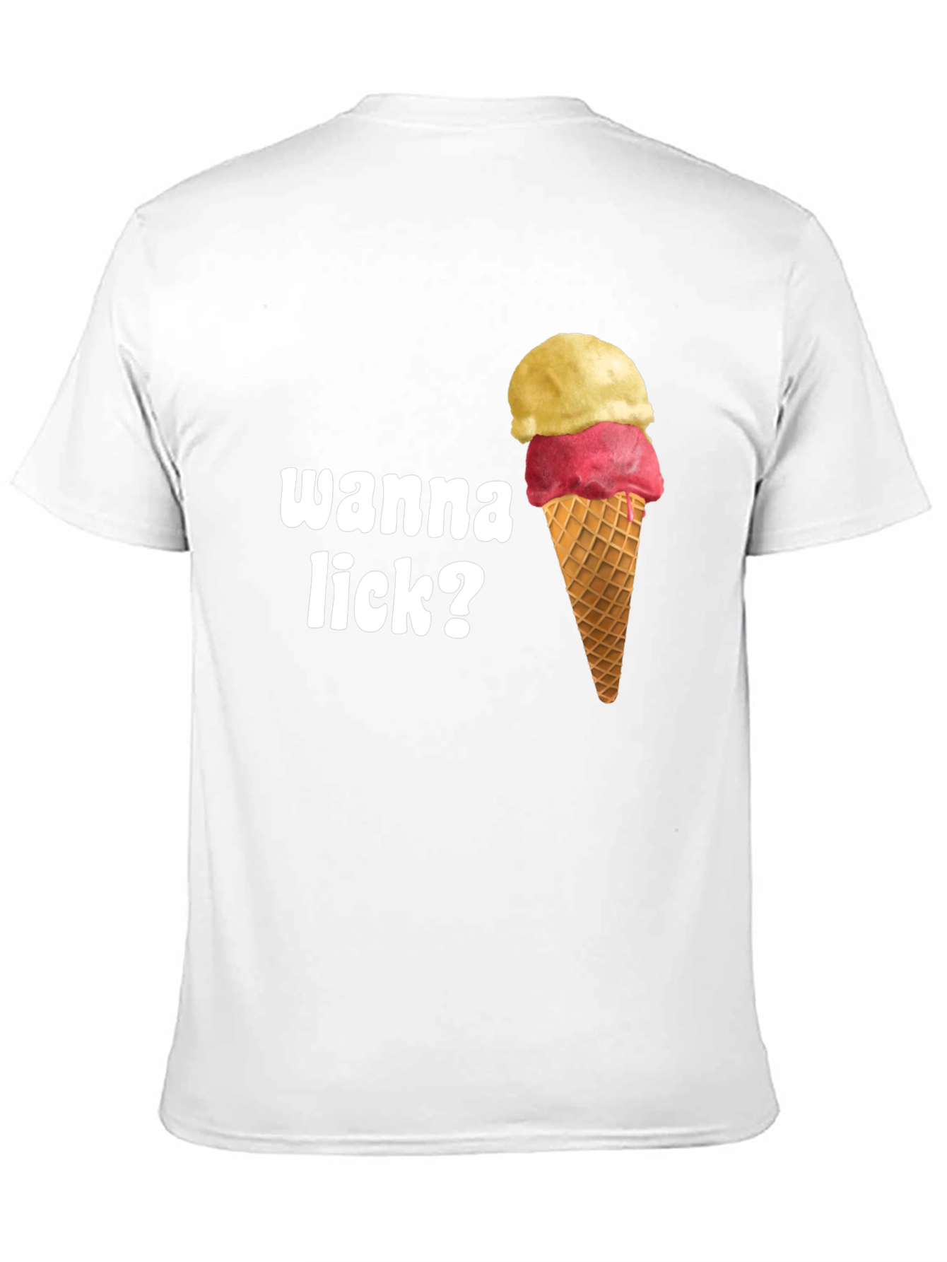 Wanna Lick? Ice Cream Cone Graphic T-Shirt