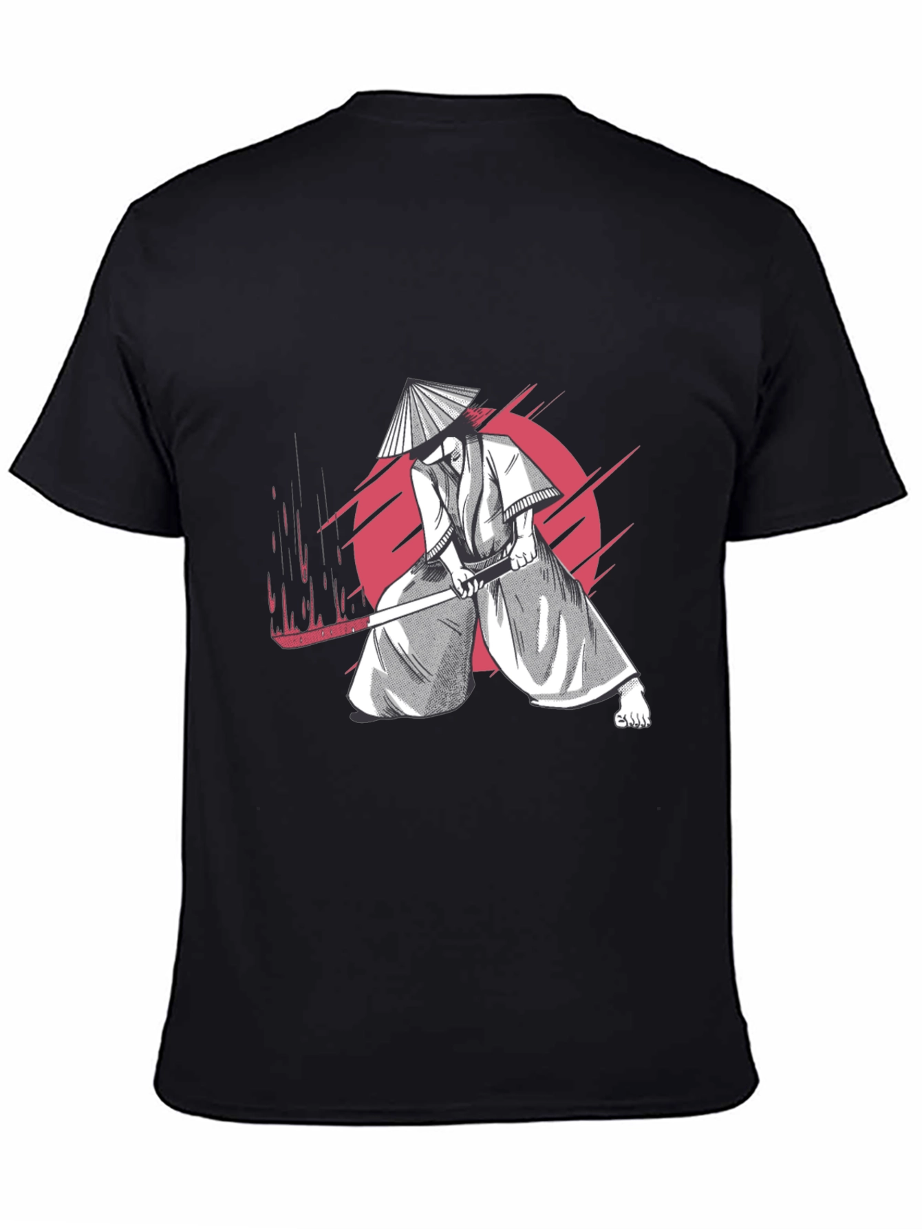 Samurai Graphic Tee - Black Cotton T-Shirt