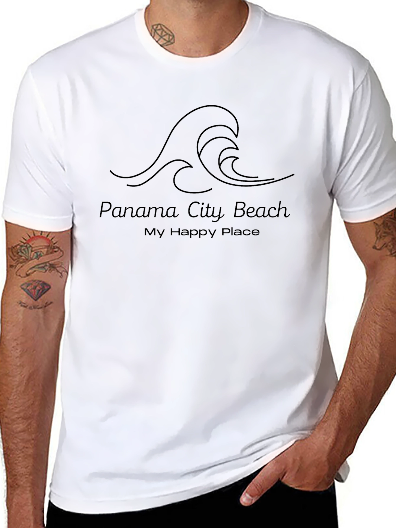 Panama City Beach Mens Black Graphic Tee