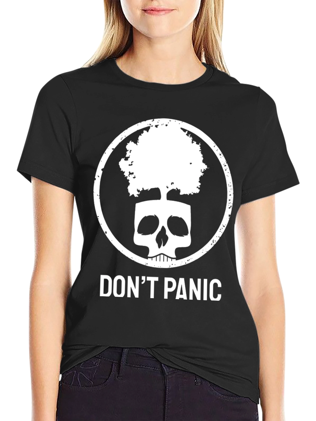 Dont Panic Skull Tree Graphic Tee