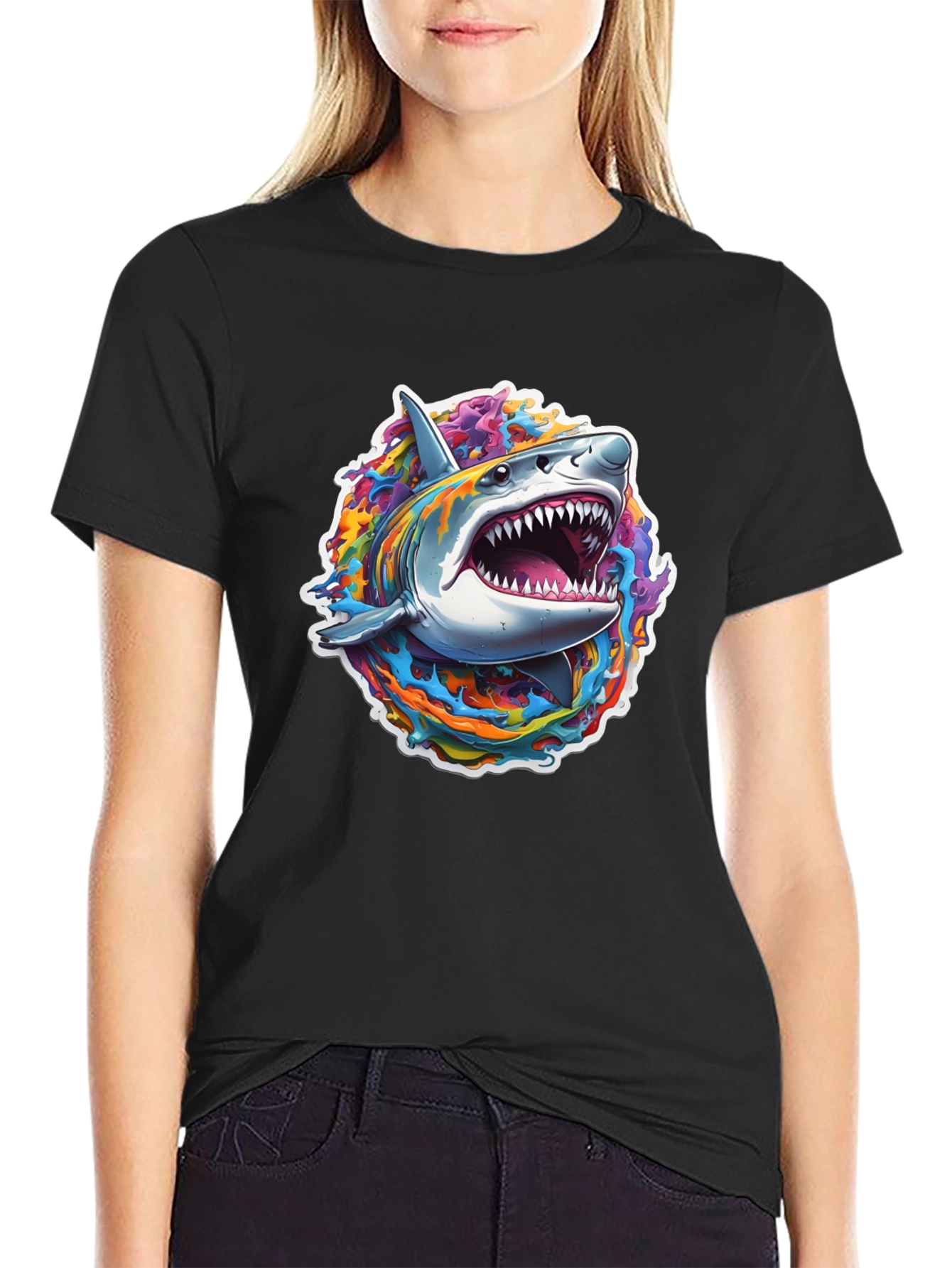 Rainbow Shark Graphic Tee