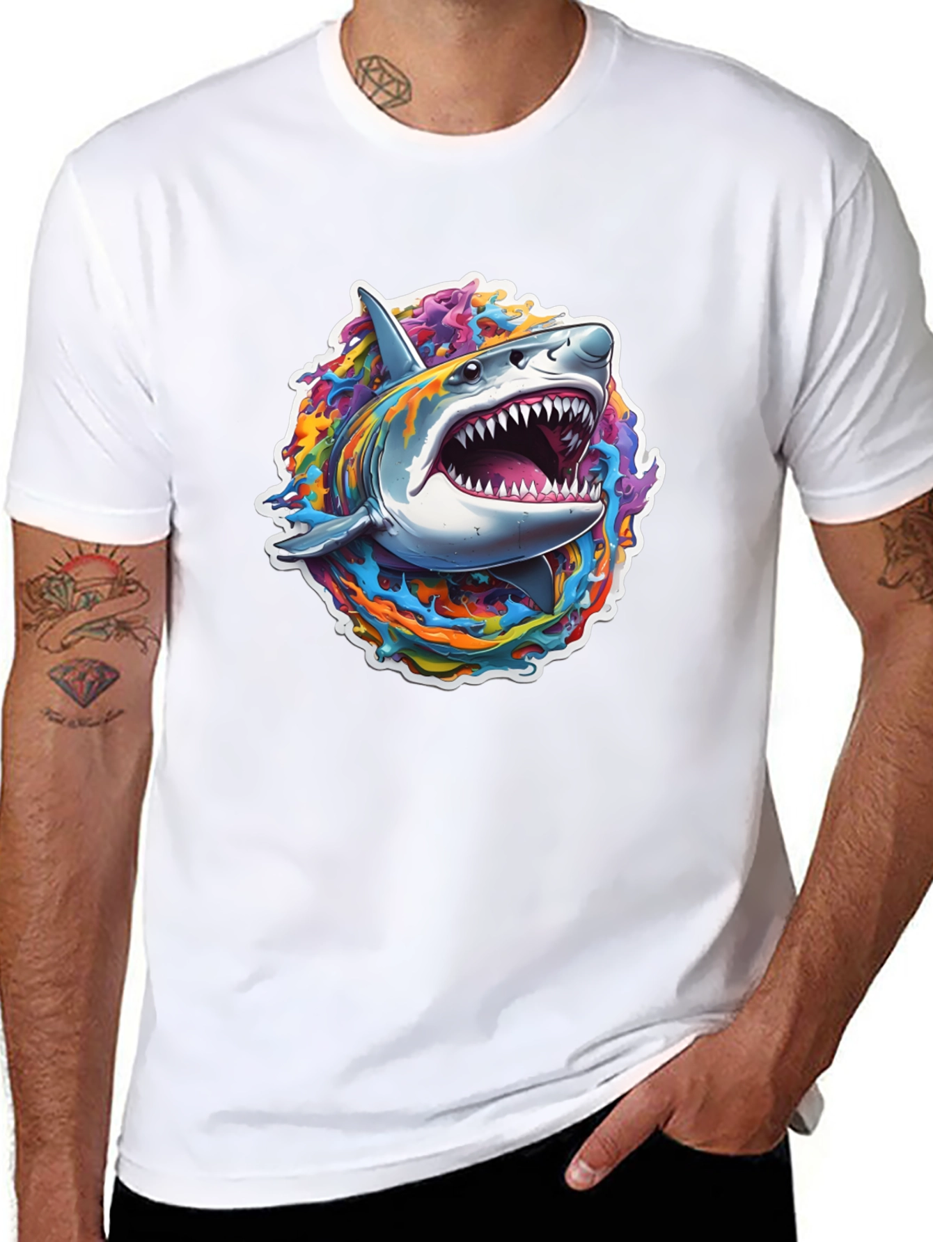 Rainbow Shark Graphic Tee