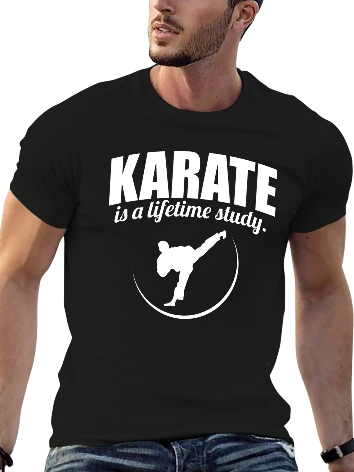 Karate Lifetime Study Graphic Tee - Black