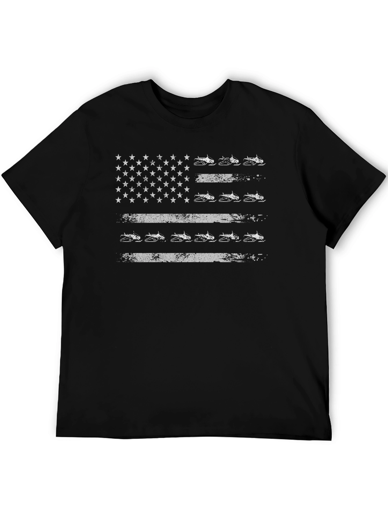 American Flag Snowmobile T-Shirt