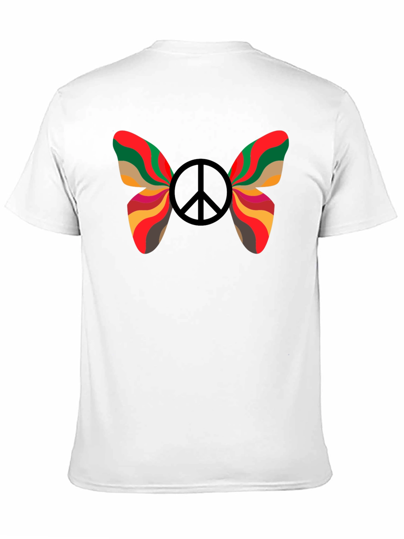 Peace Butterfly Graphic Tee - Black Cotton T-Shirt