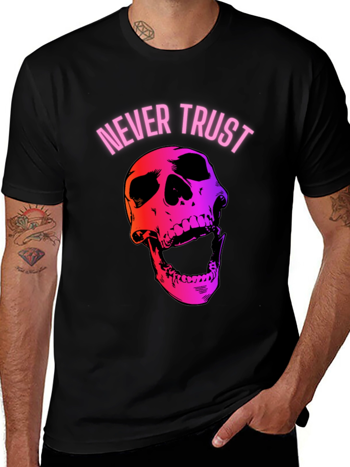 Never Trust Skull Graphic Tee