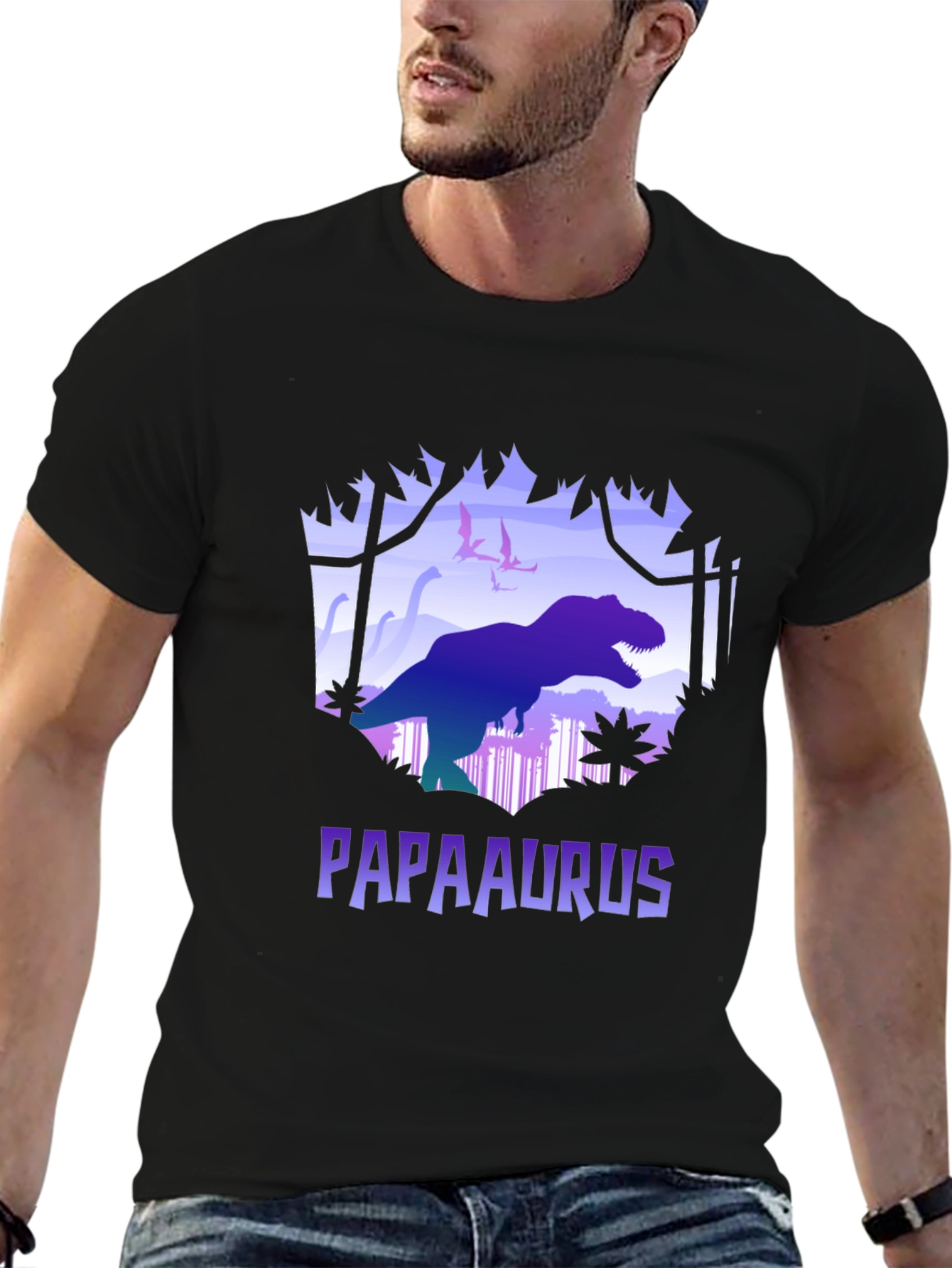 Papaaurus Dinosaur Graphic T-Shirt