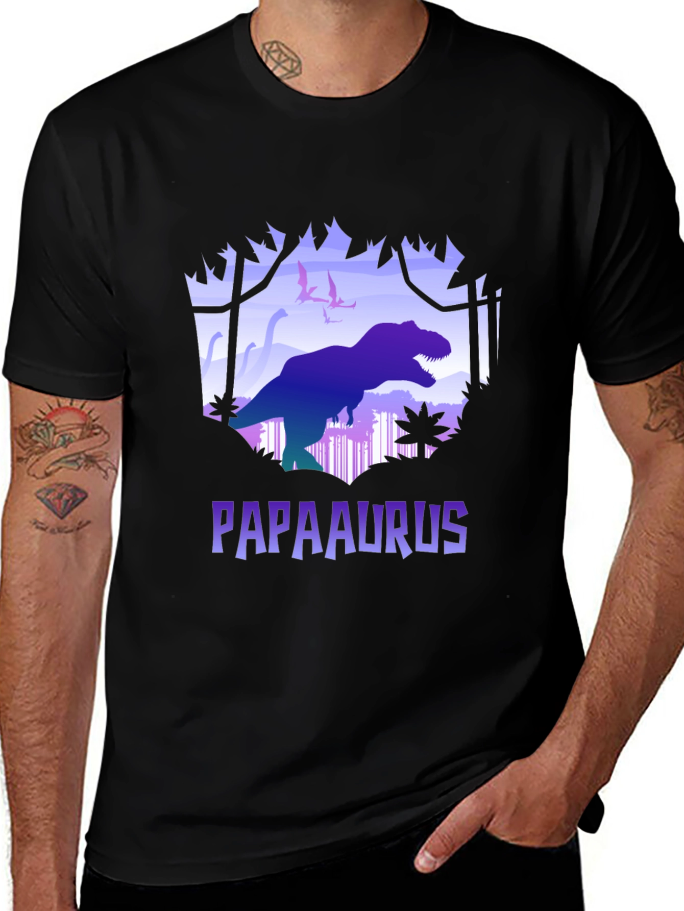 Papaaurus Dinosaur Graphic T-Shirt