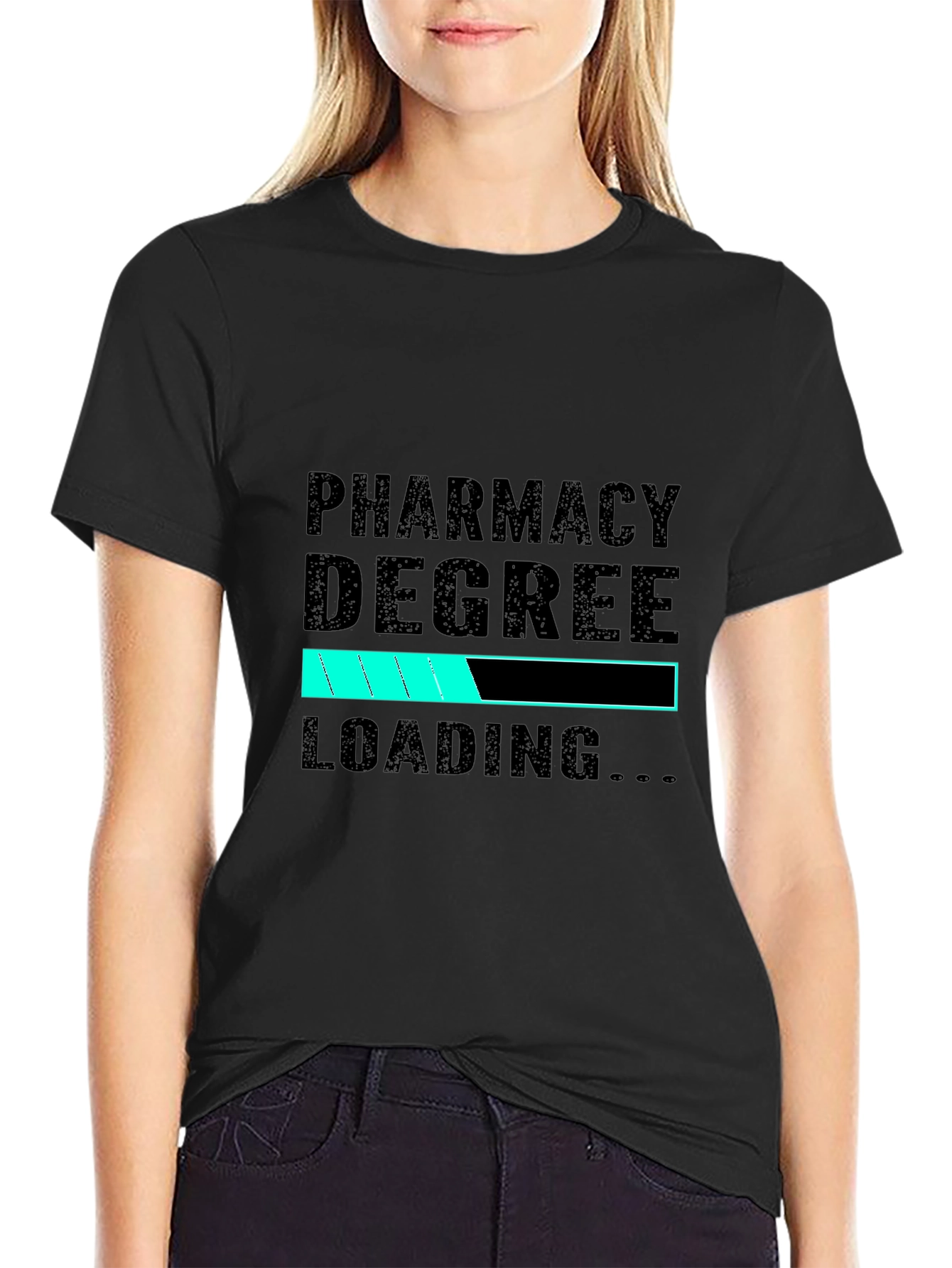 Pharmacy Degree Loading Black T-Shirt