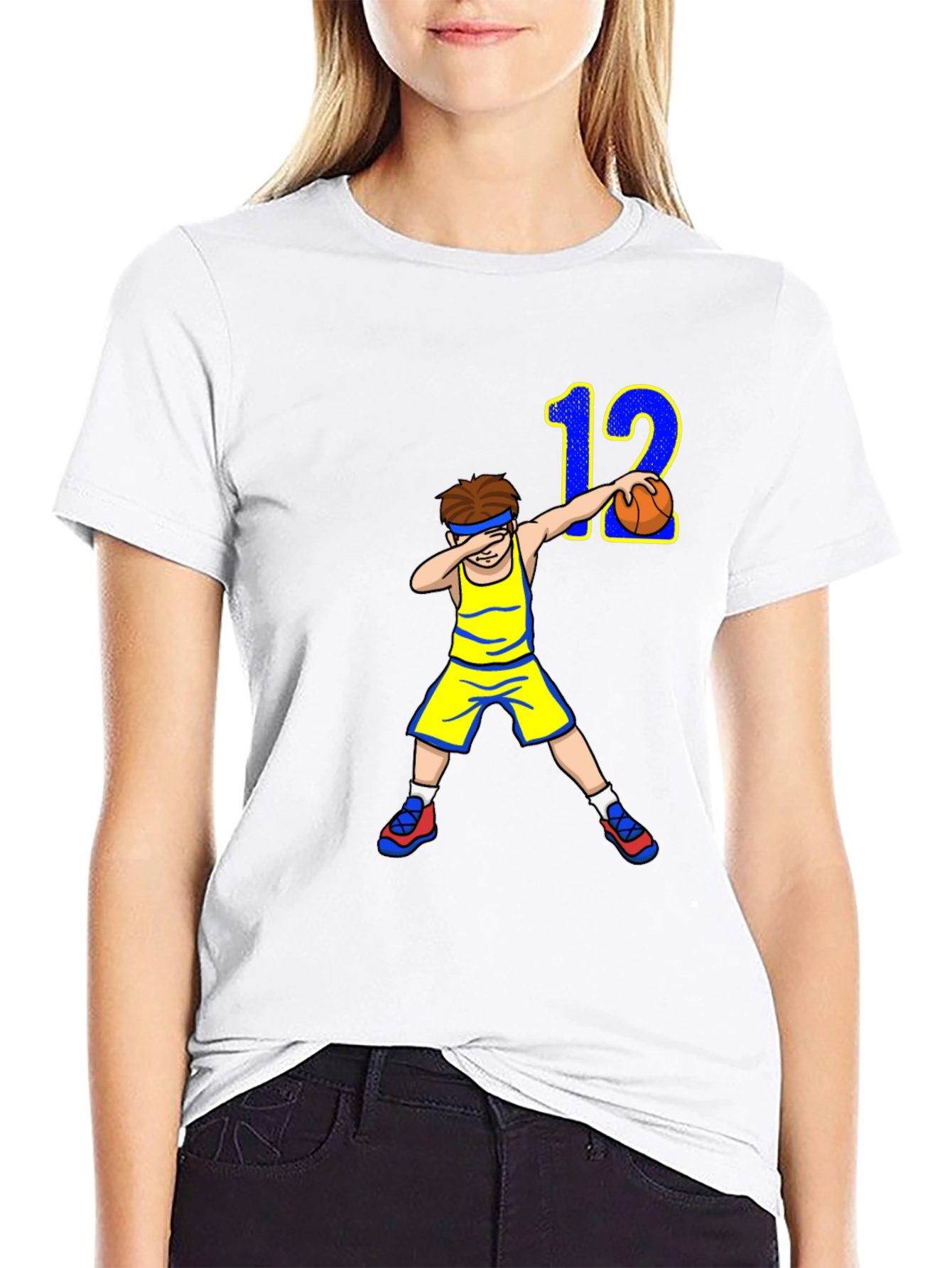 Dabbing Basketball Player T-Shirt - Number 12