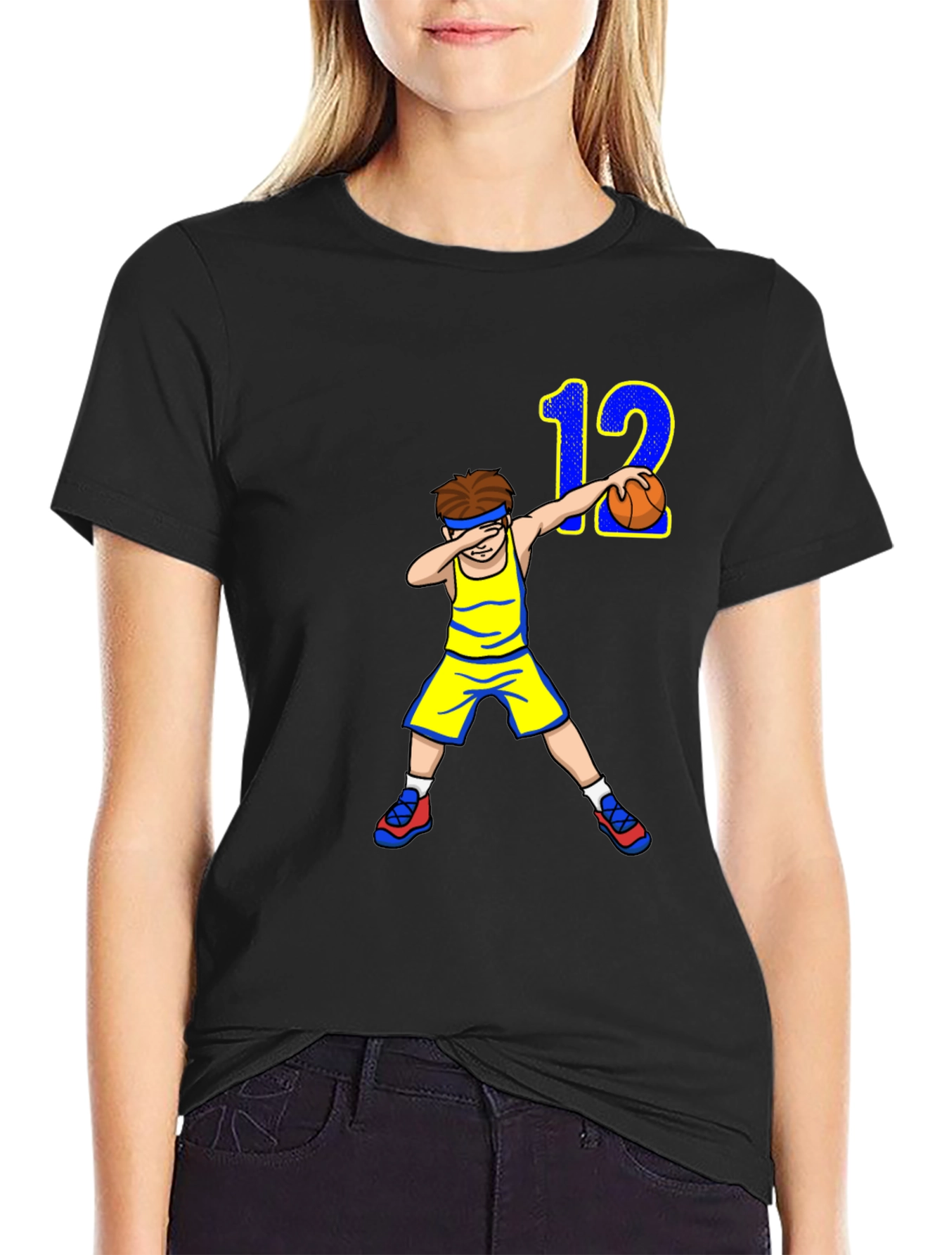 Dabbing Basketball Player T-Shirt - Number 12