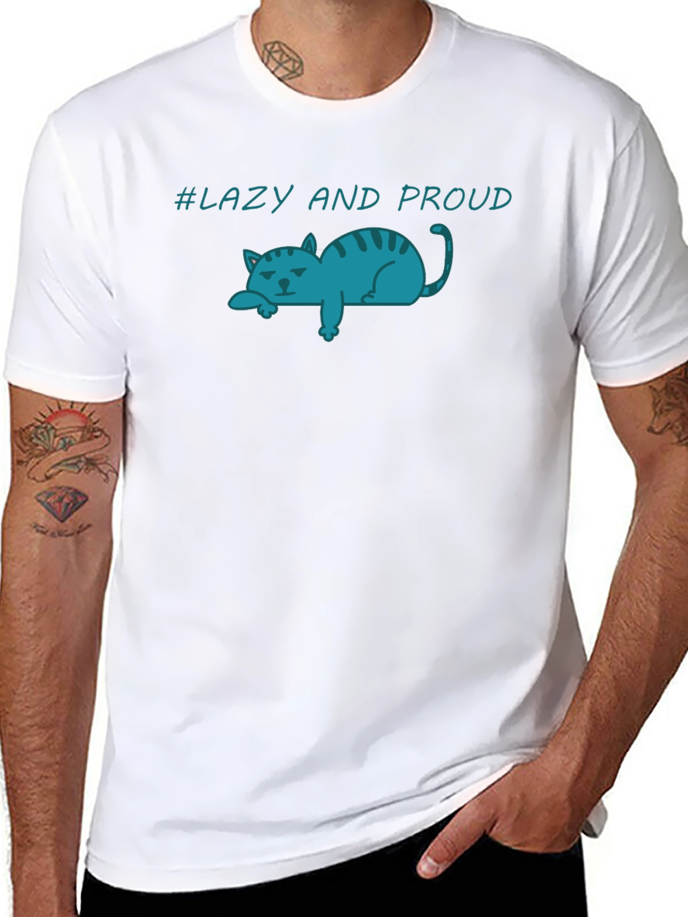 Lazy Cat T-Shirt - Lazy and Proud