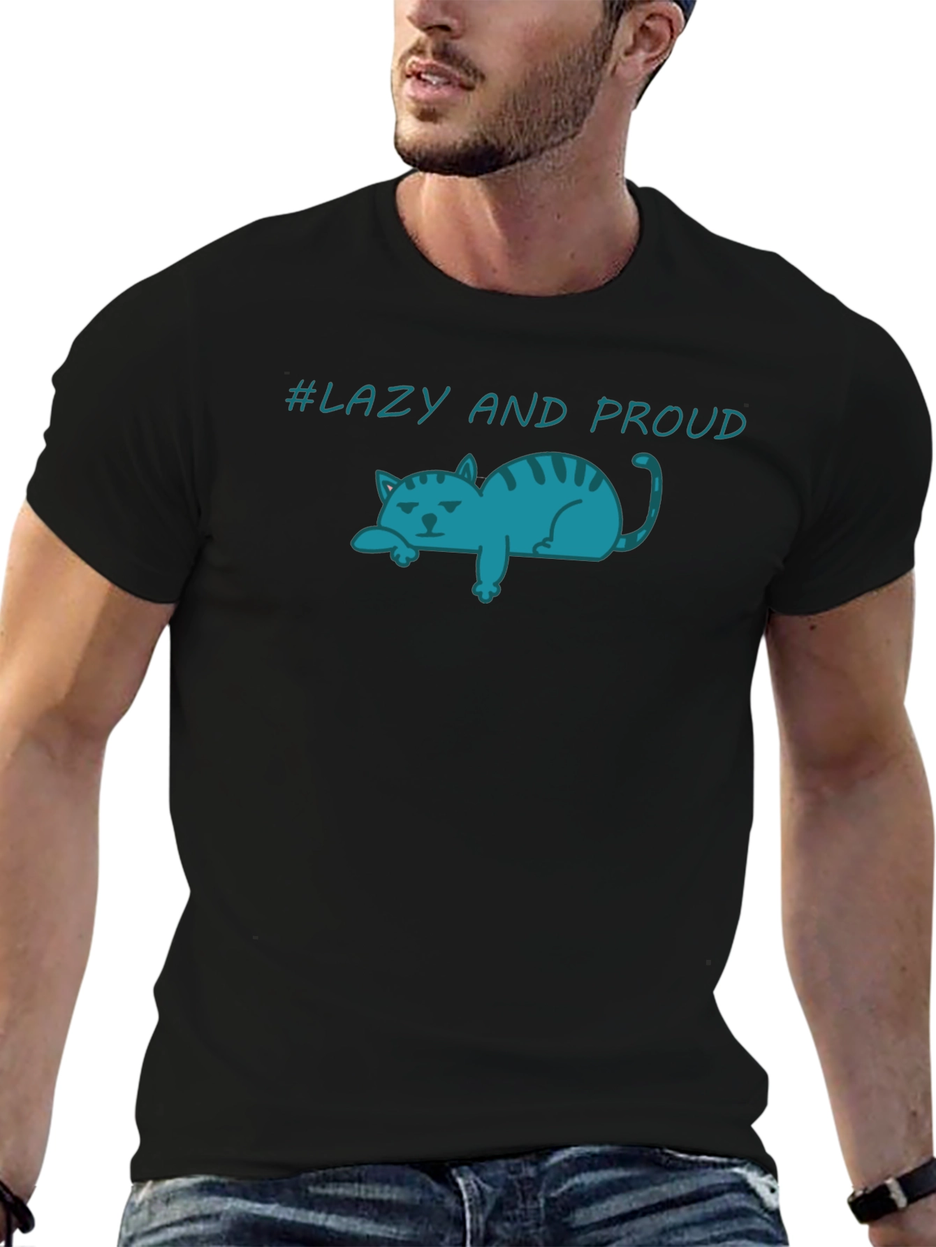 Lazy Cat T-Shirt - Lazy and Proud