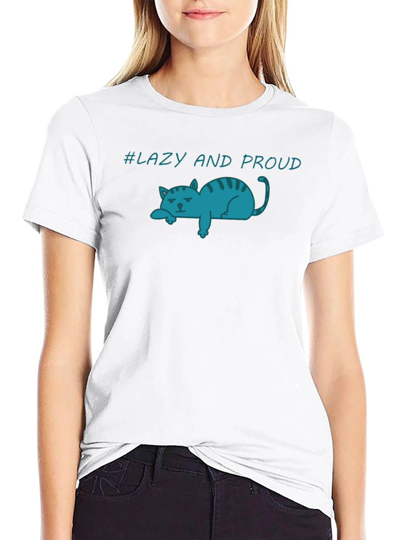 Lazy Cat T-Shirt - Lazy and Proud