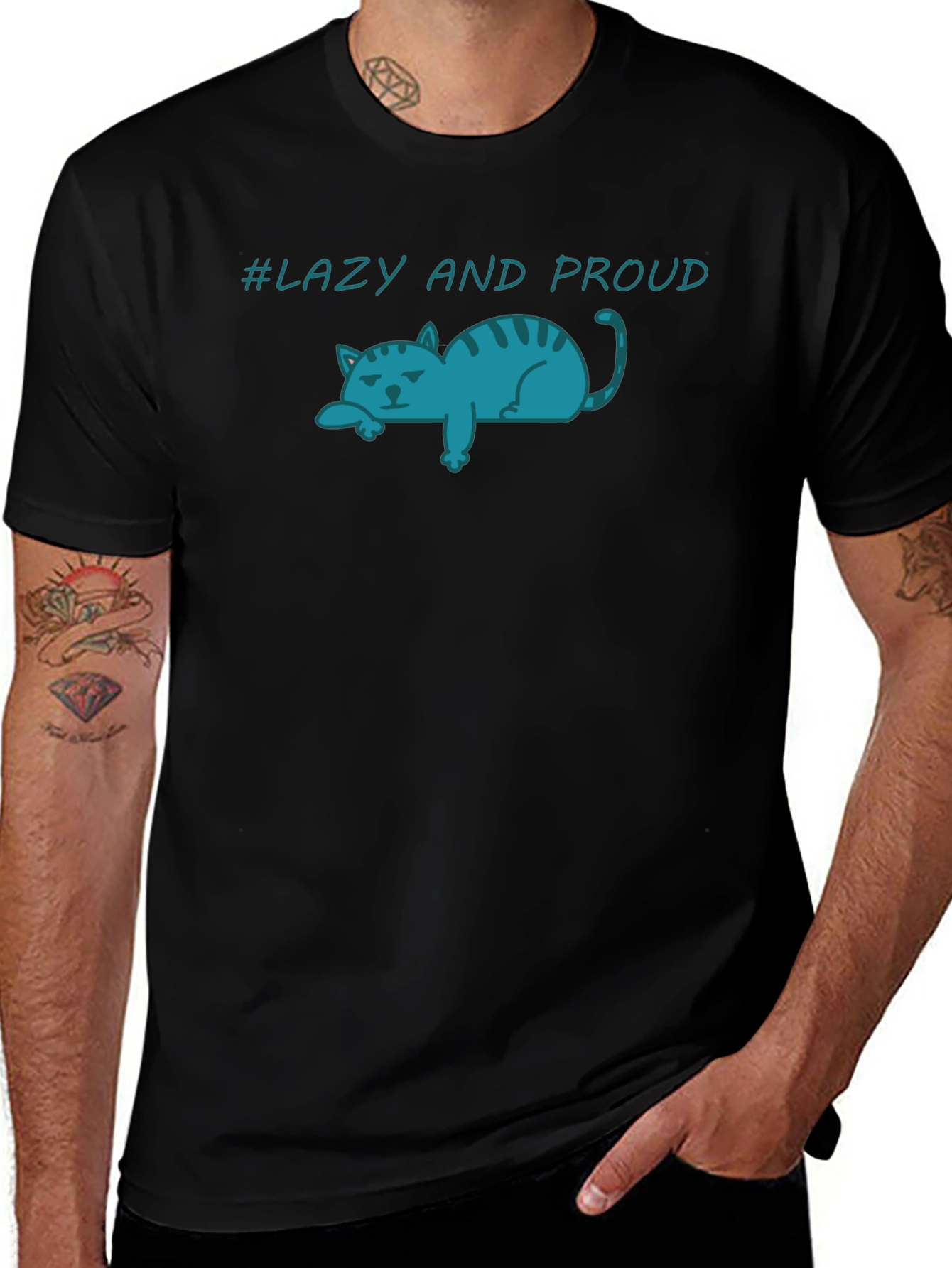 Lazy Cat T-Shirt - Lazy and Proud