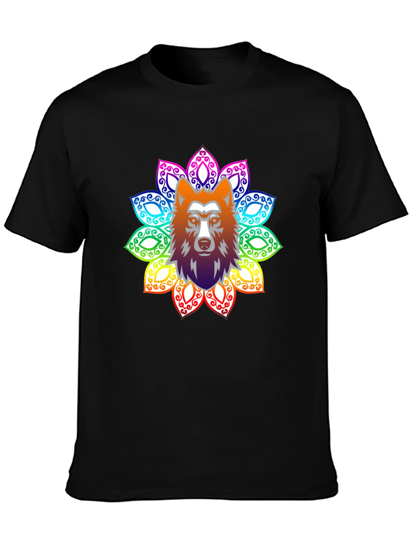 Wolf Mandala Mens T-Shirt