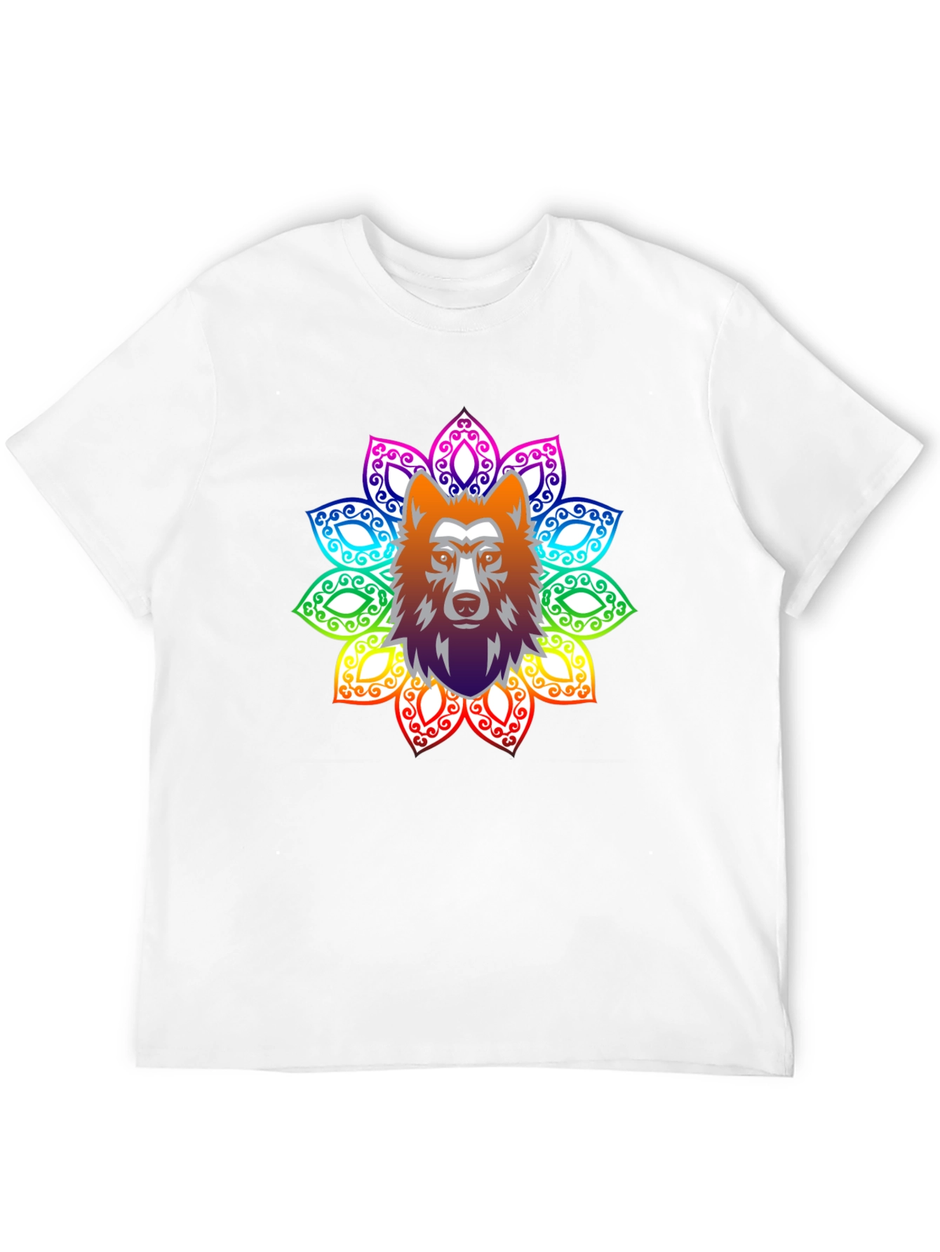 Wolf Mandala Mens T-Shirt