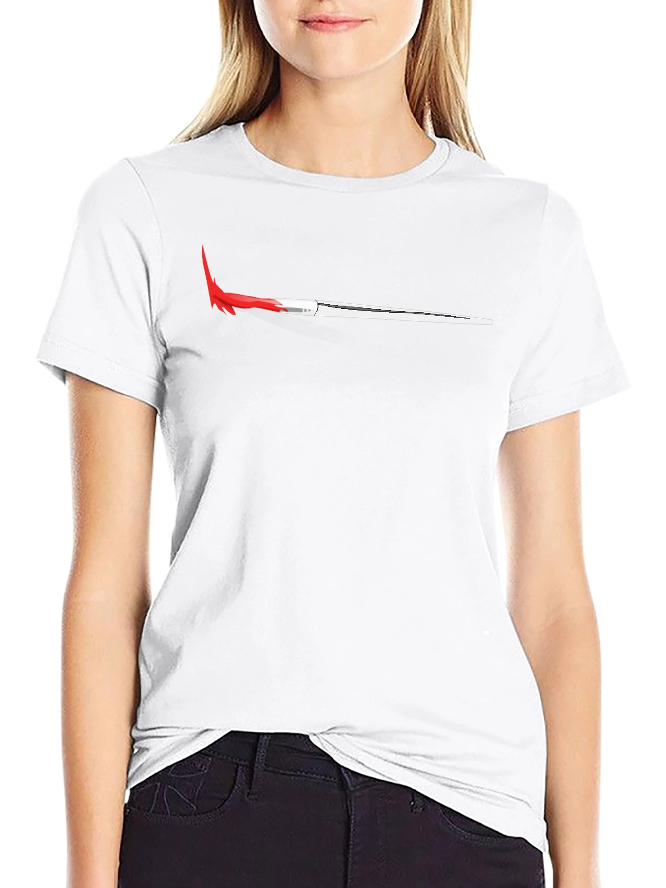 Red Spear Graphic Black T-Shirt