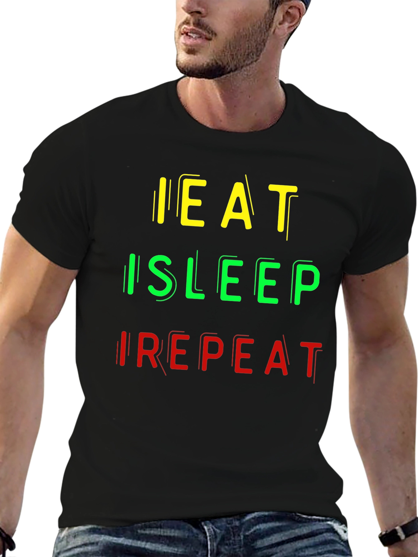Eat Sleep Repeat Graphic Tee - Casual Comfort