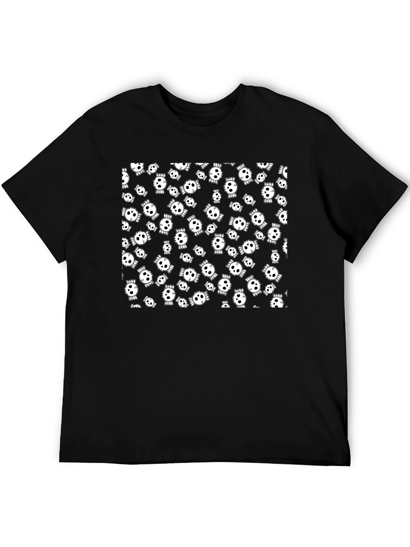Skull Pattern Black T-Shirt