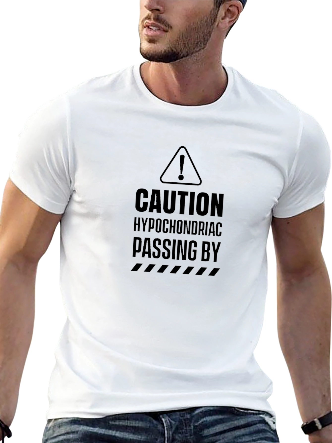 Caution Hypochondriac T-Shirt - Black Graphic Tee