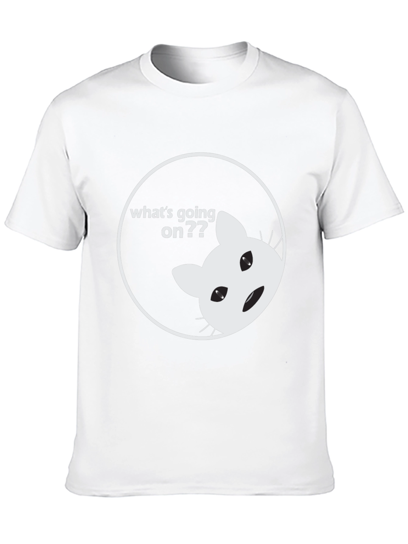 Funny Cat Whats Going On Black T-Shirt