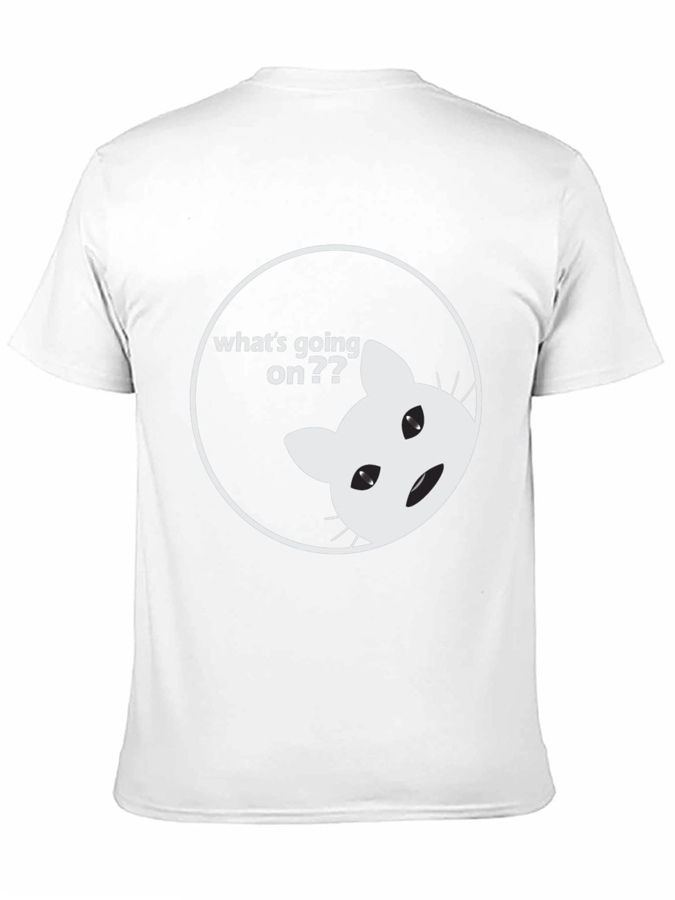 Funny Cat Whats Going On Black T-Shirt