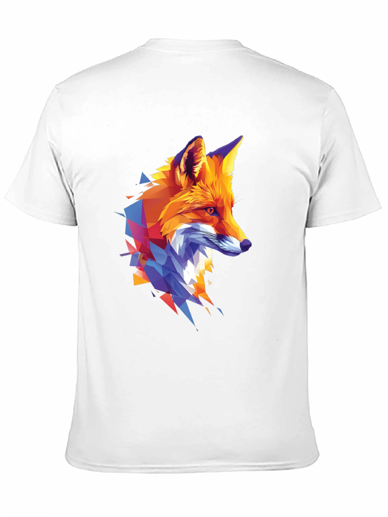 Geometric Fox Graphic Print Black T-Shirt