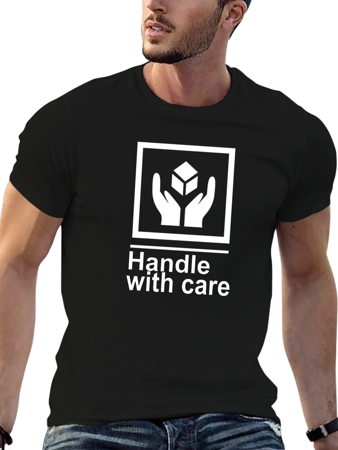Handle With Care Graphic Tee - Unisex Cotton T-Shirt