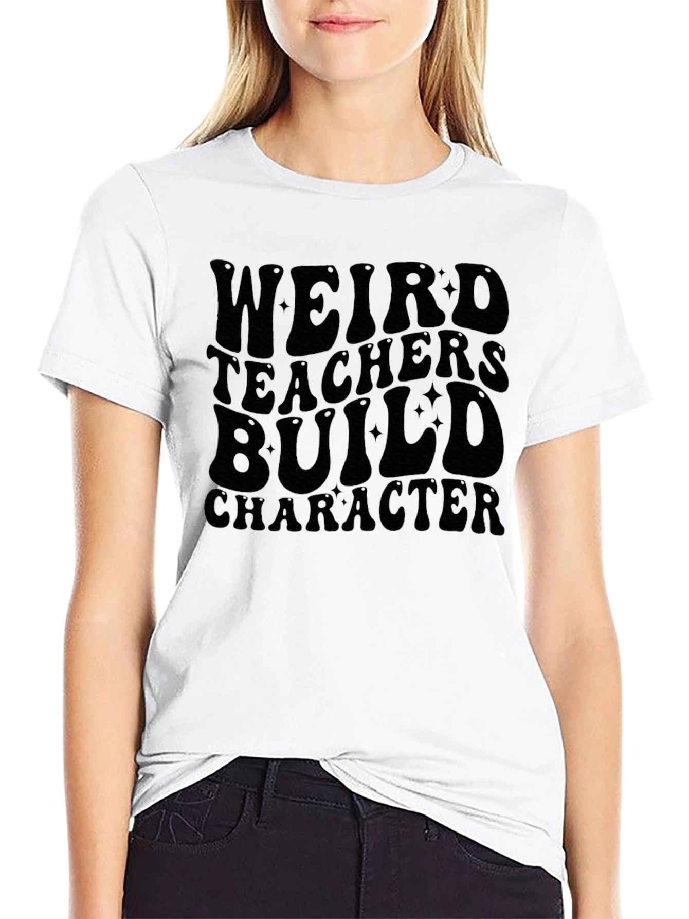 Weird Teachers Build Character Black Tee