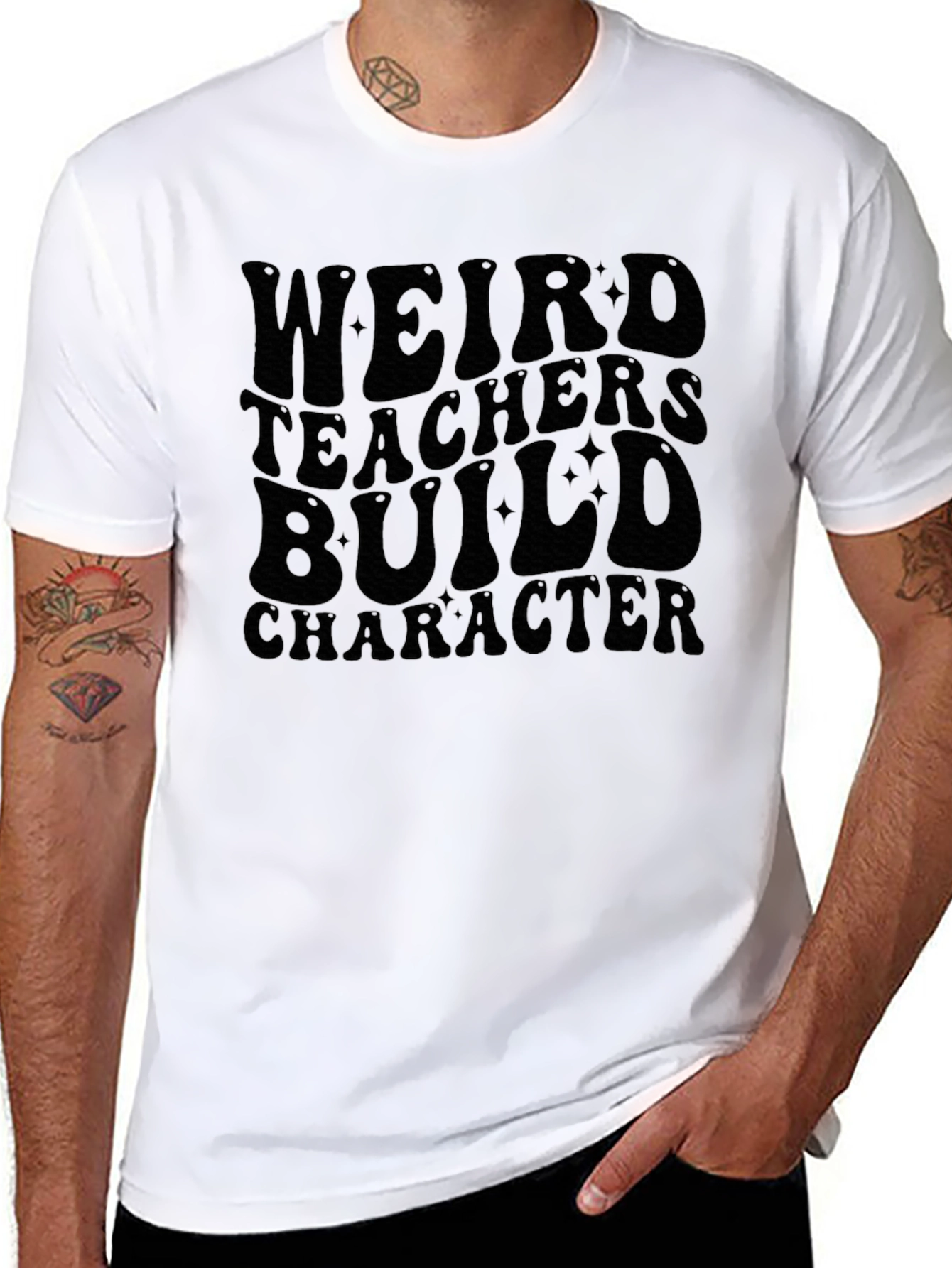 Weird Teachers Build Character Black Tee
