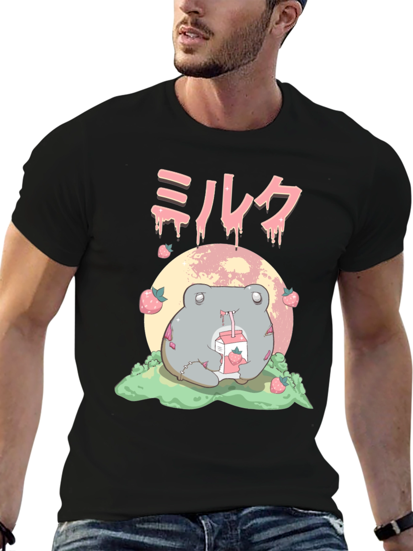 Strawberry Milk Frog Graphic T-Shirt