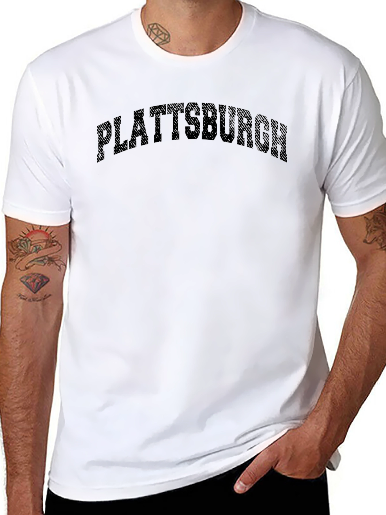 Plattsburgh Black Graphic Tee - Comfortable Casual Style